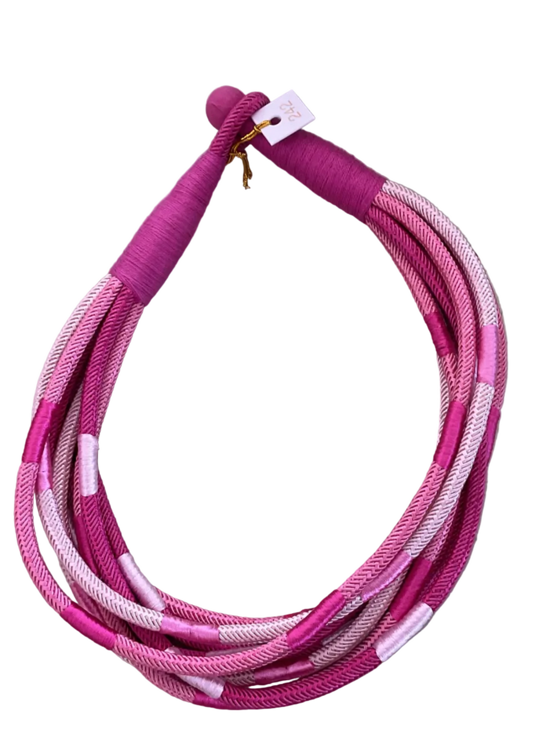 Pink Aura Rope Necklace