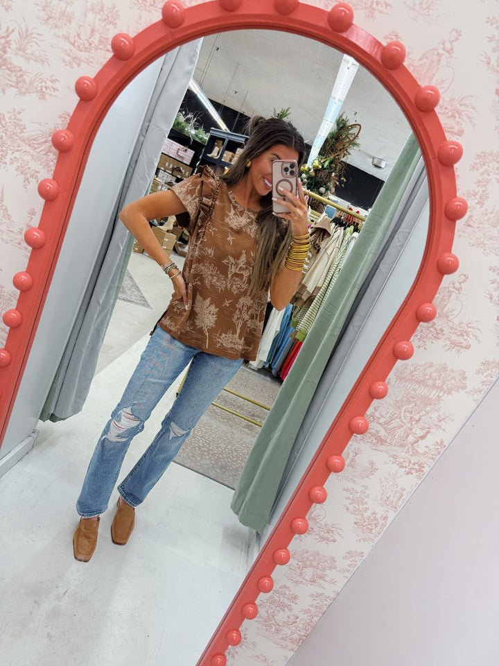 Another Day Brown Southern Toile Top