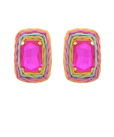 The Raffia Gem Studs