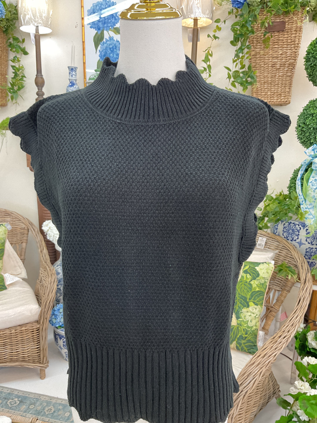 Tell Me Everything Scalloped Sweater