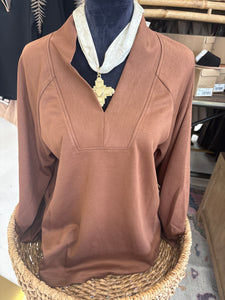 Brown long sleeve top