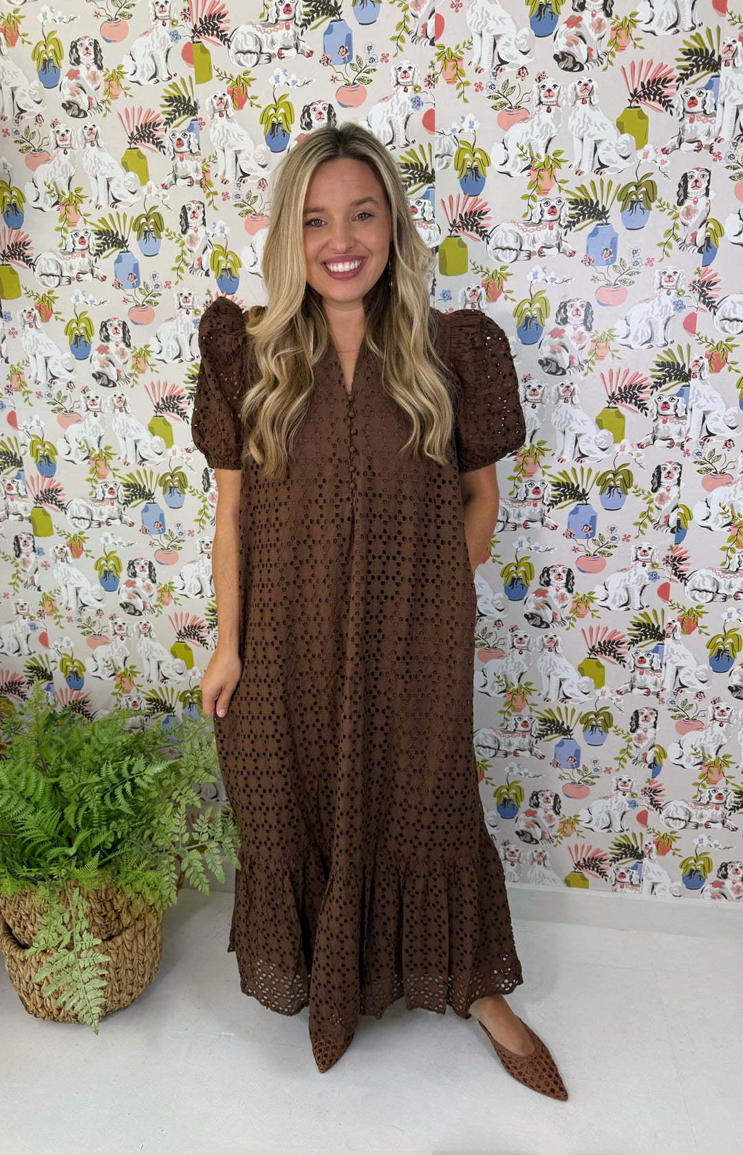 The Cocoa Eyelet Dress (Plus)
