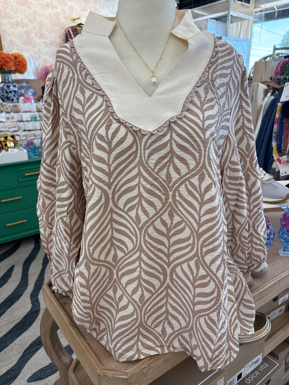 Taupe Vine Blouse