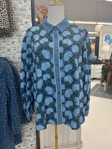 Navy Floral Blouse