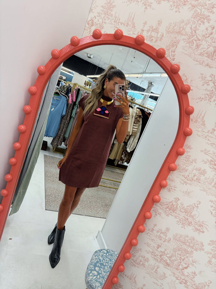 Brown sweater dress