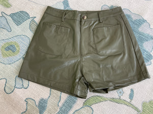 Olive Leather Pants