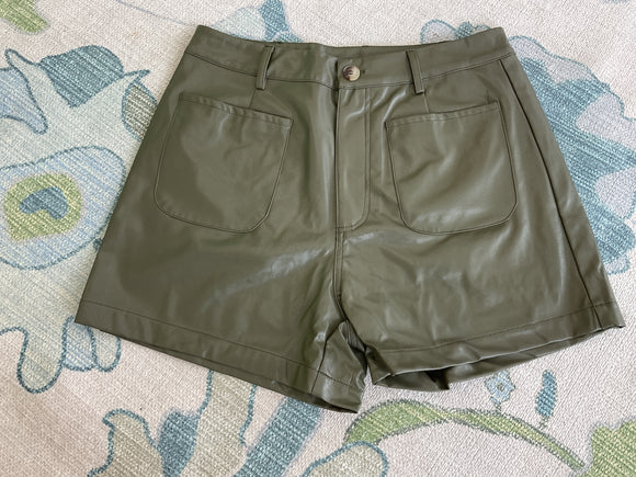 Olive Leather Pants