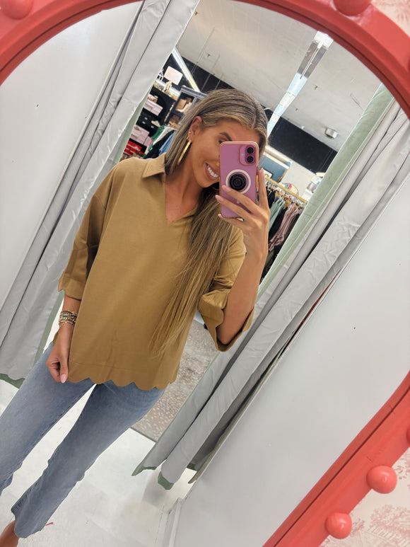 Golden Hour Scallop Top