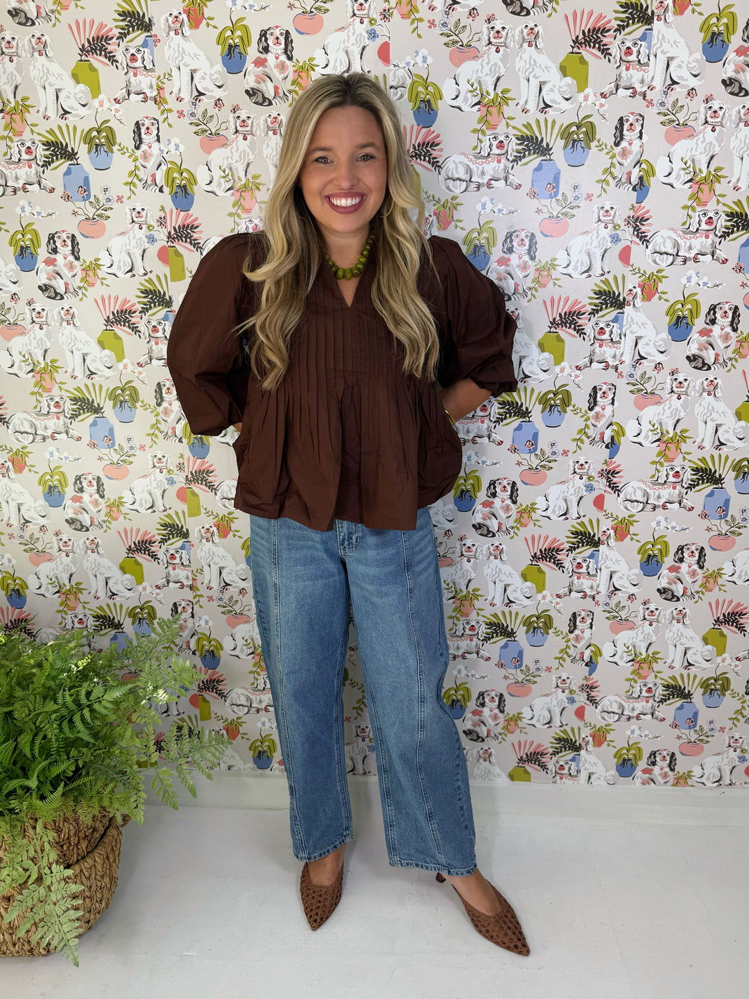 The Cocoa Pintuck Top