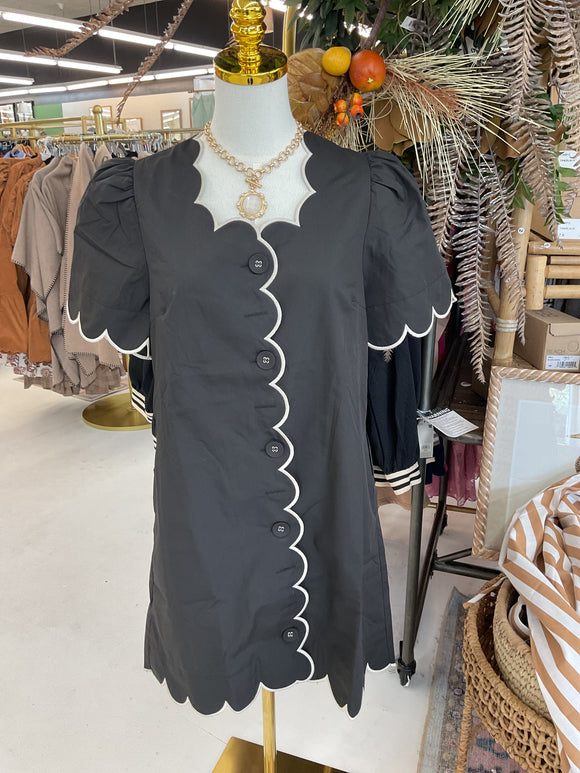 Black Scalloped Dress