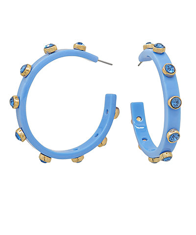 Crystal Accent Hoops