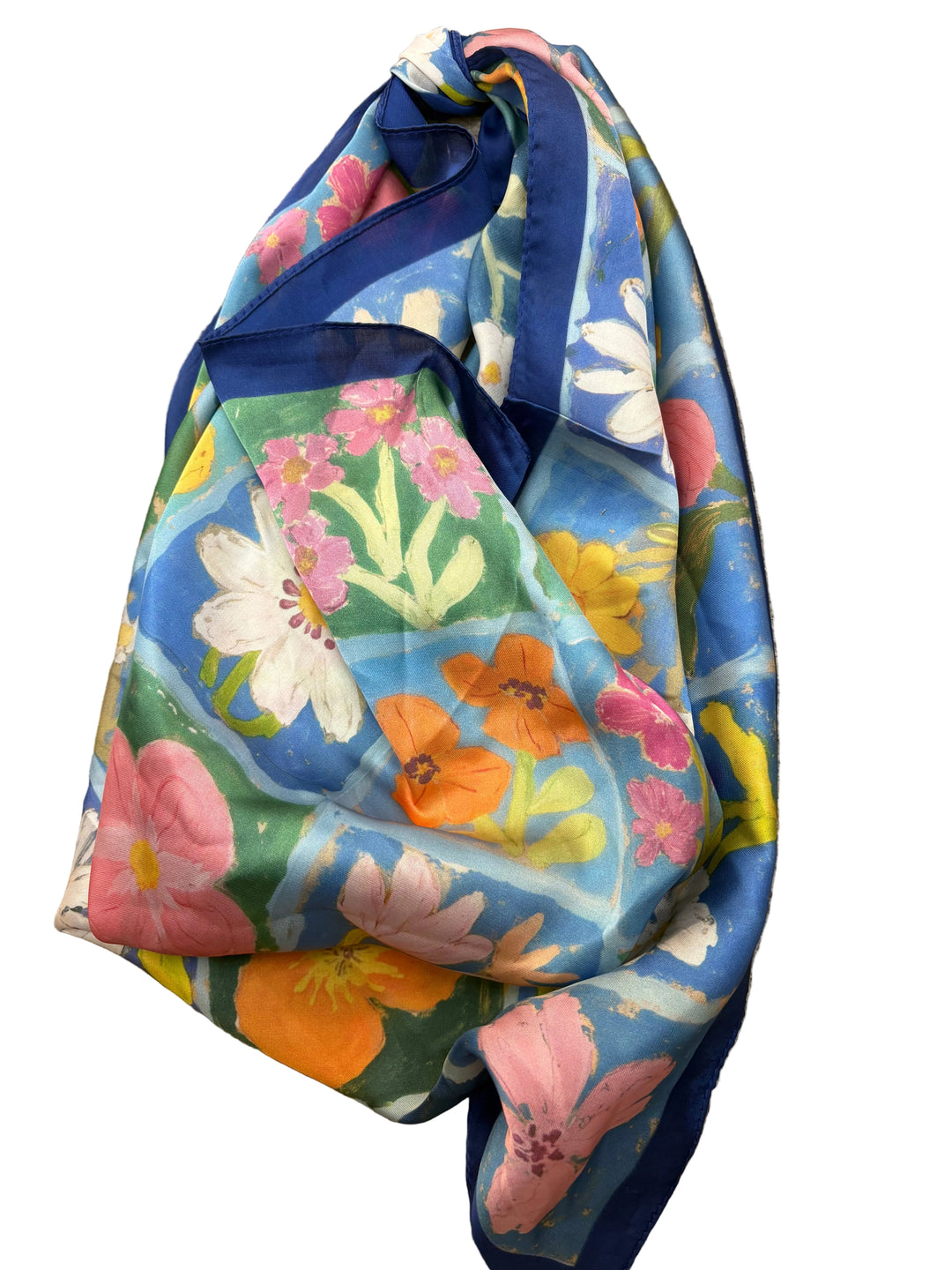 Water Blue Silk Scarf