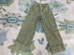 Olive Cropped Jeans