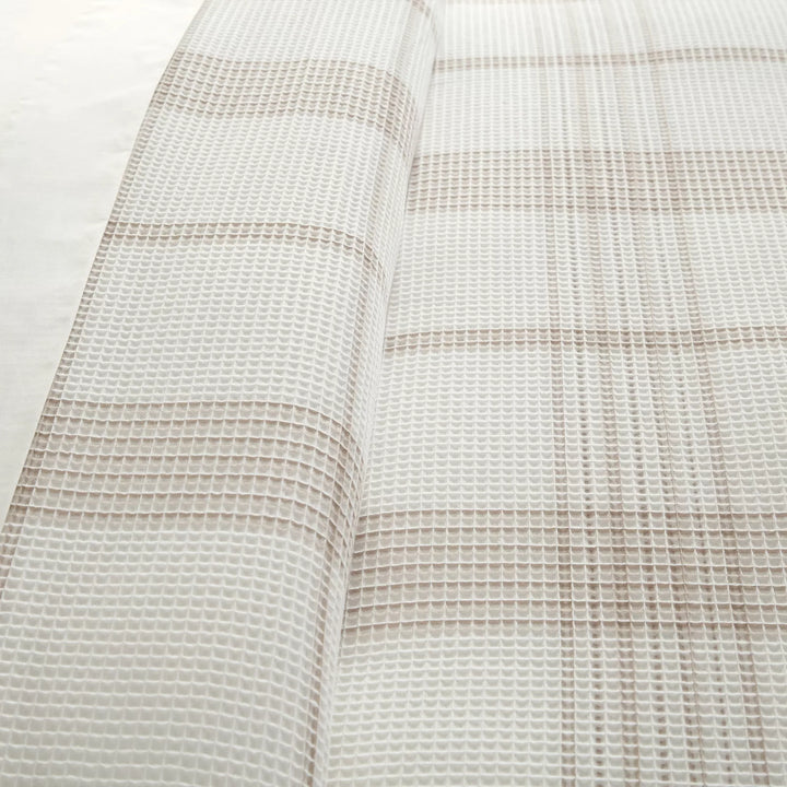 Windowpane Plaid Taupe Comforter Set