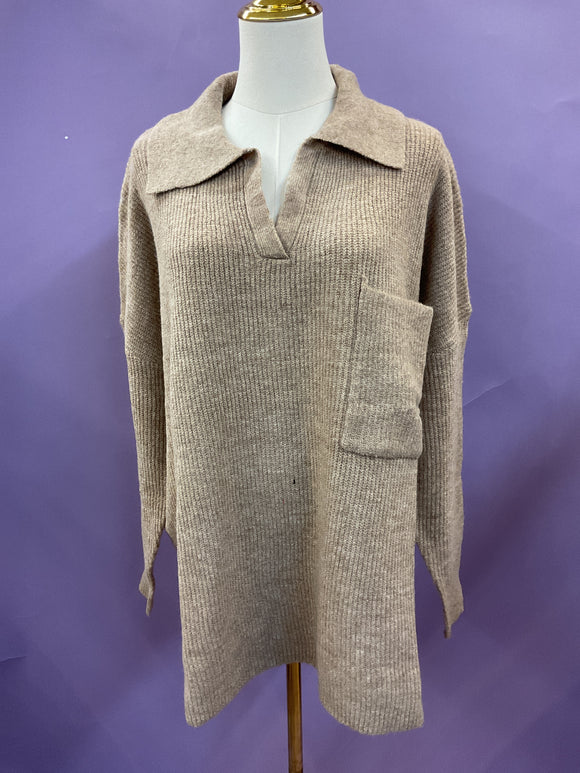 Tan Collard Sweater