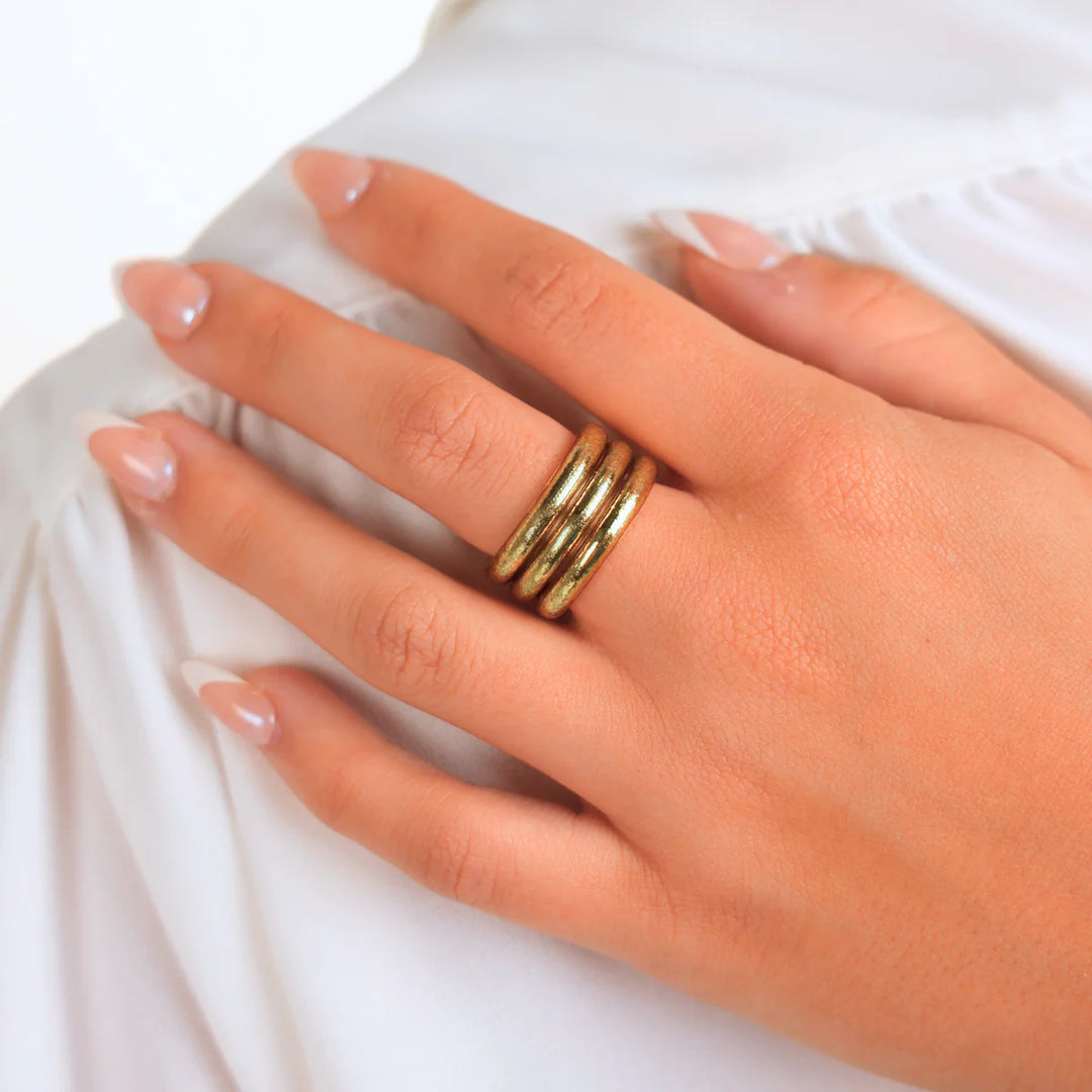 BUDHA GIRL • AURA ALL WEATHER RINGS (SET OF 3)
