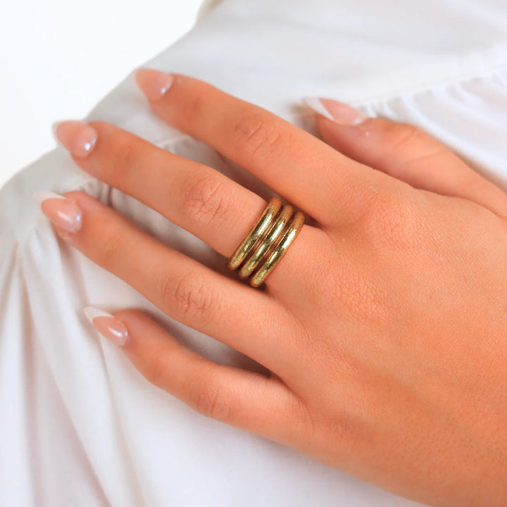 BUDHA GIRL • AURA ALL WEATHER RINGS (SET OF 3)
