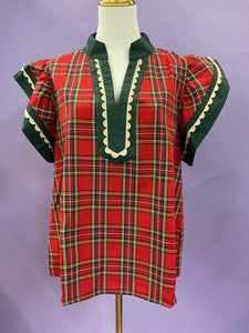 Christmas Plaid Blouse