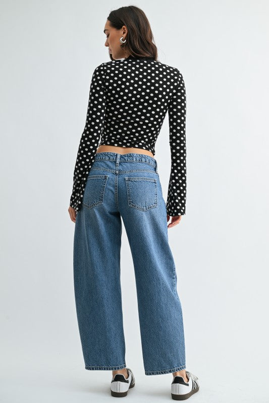 Seamed Barrel Jean | JUST BLACK DENIM