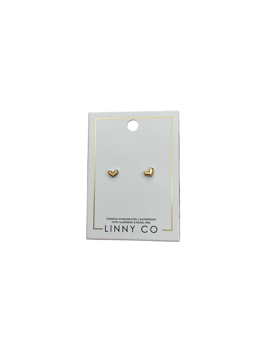 Screw backs stud earrings- Fable Heart Gold