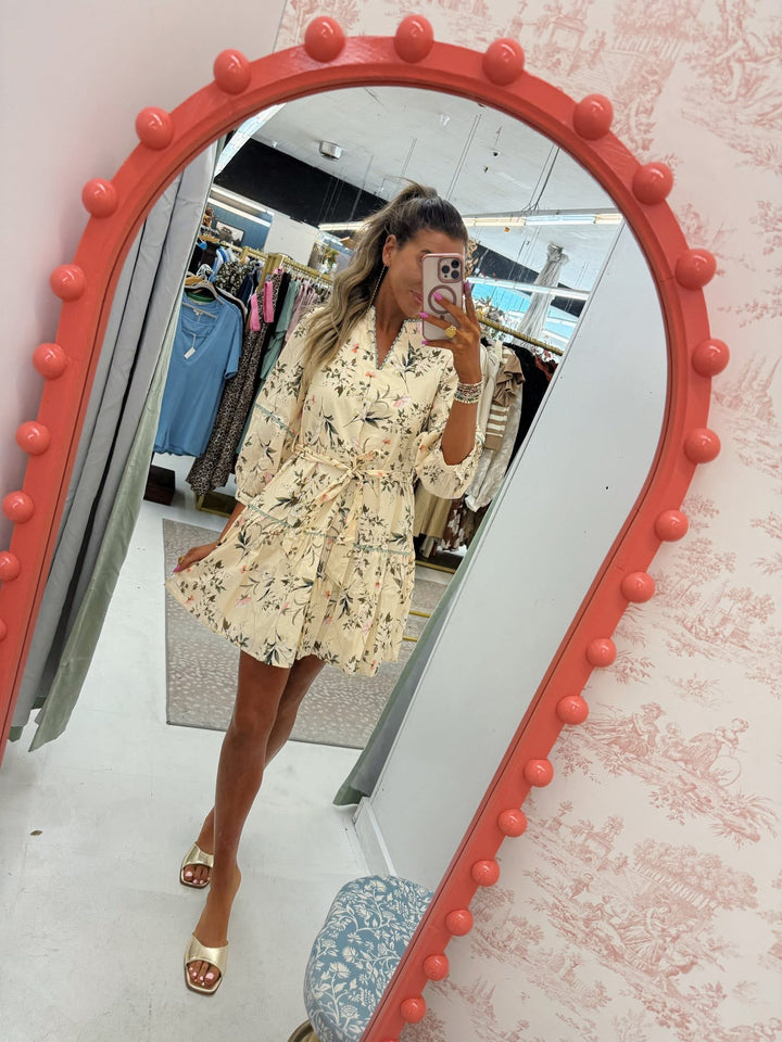 Cream Floral Dress