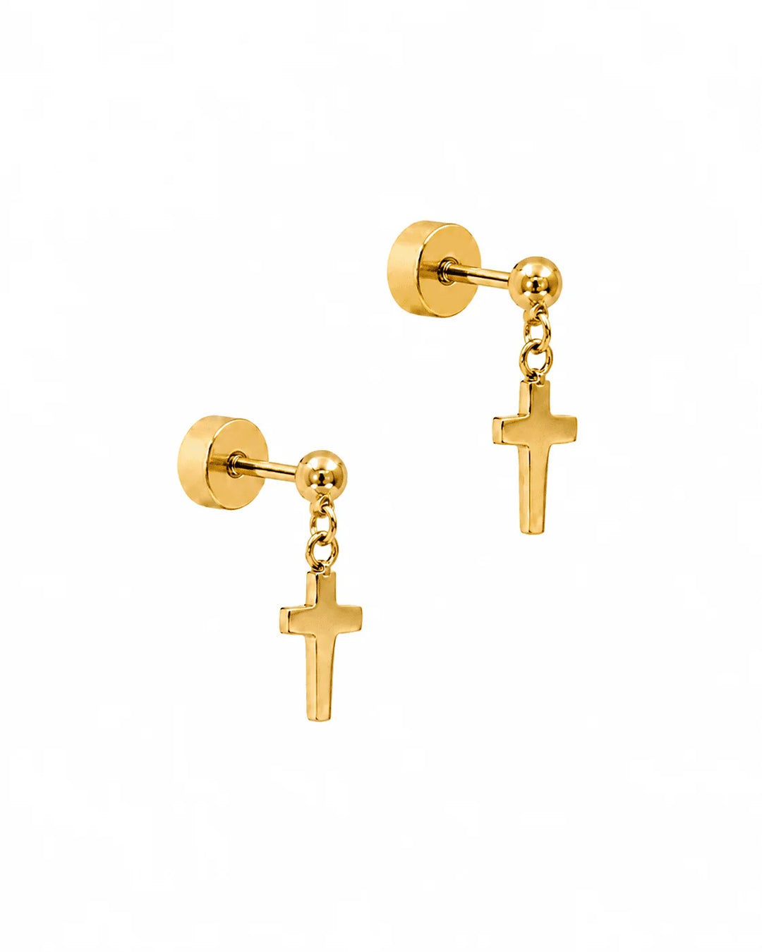 Screwback Stud - Millie Cross Gold
