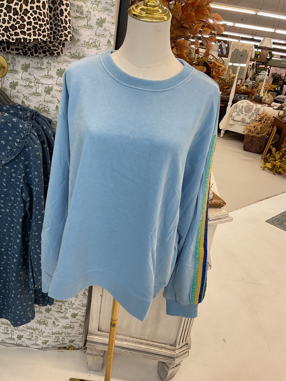 Blue sleeve stripe sweater