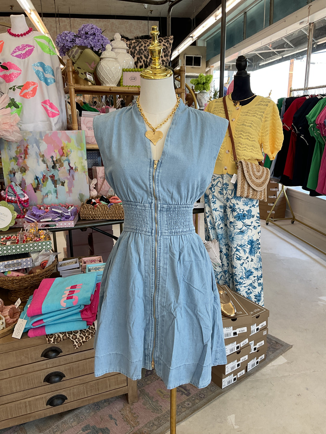 Denim cinch dress