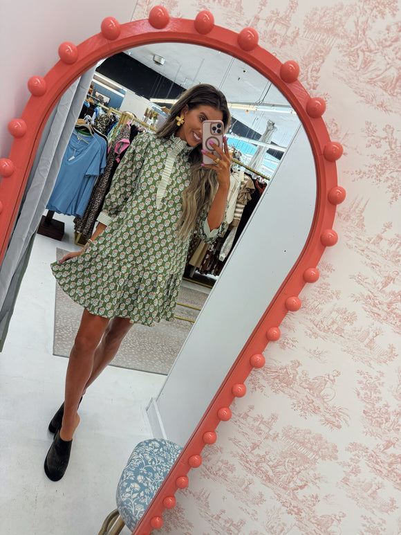 Olive Floral Dress
