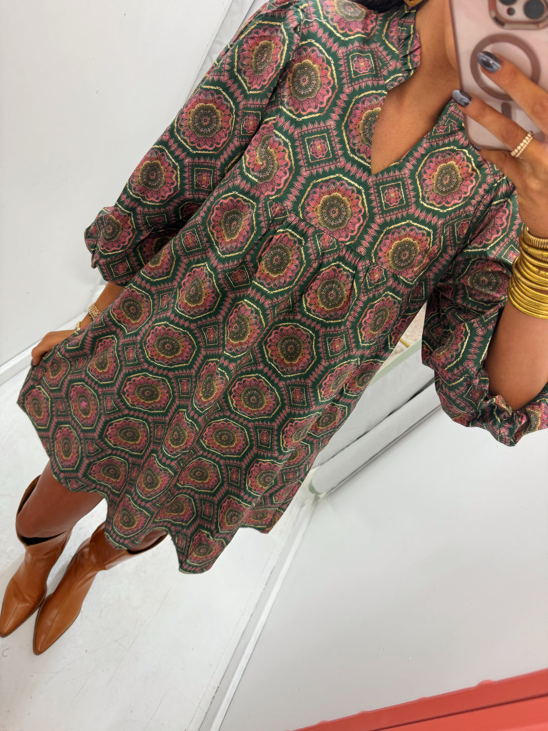 Designed Hunter green Dress