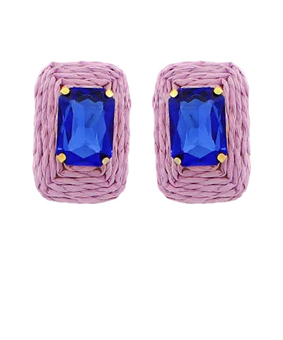 The Raffia Gem Studs