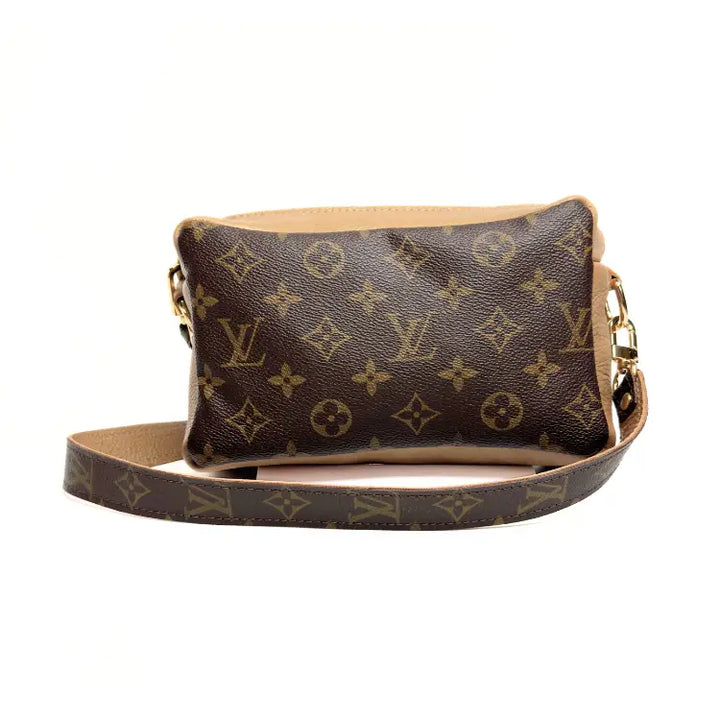 Val Shoulder Bag in Bronze Leather | Upcycled Lv Full Front
