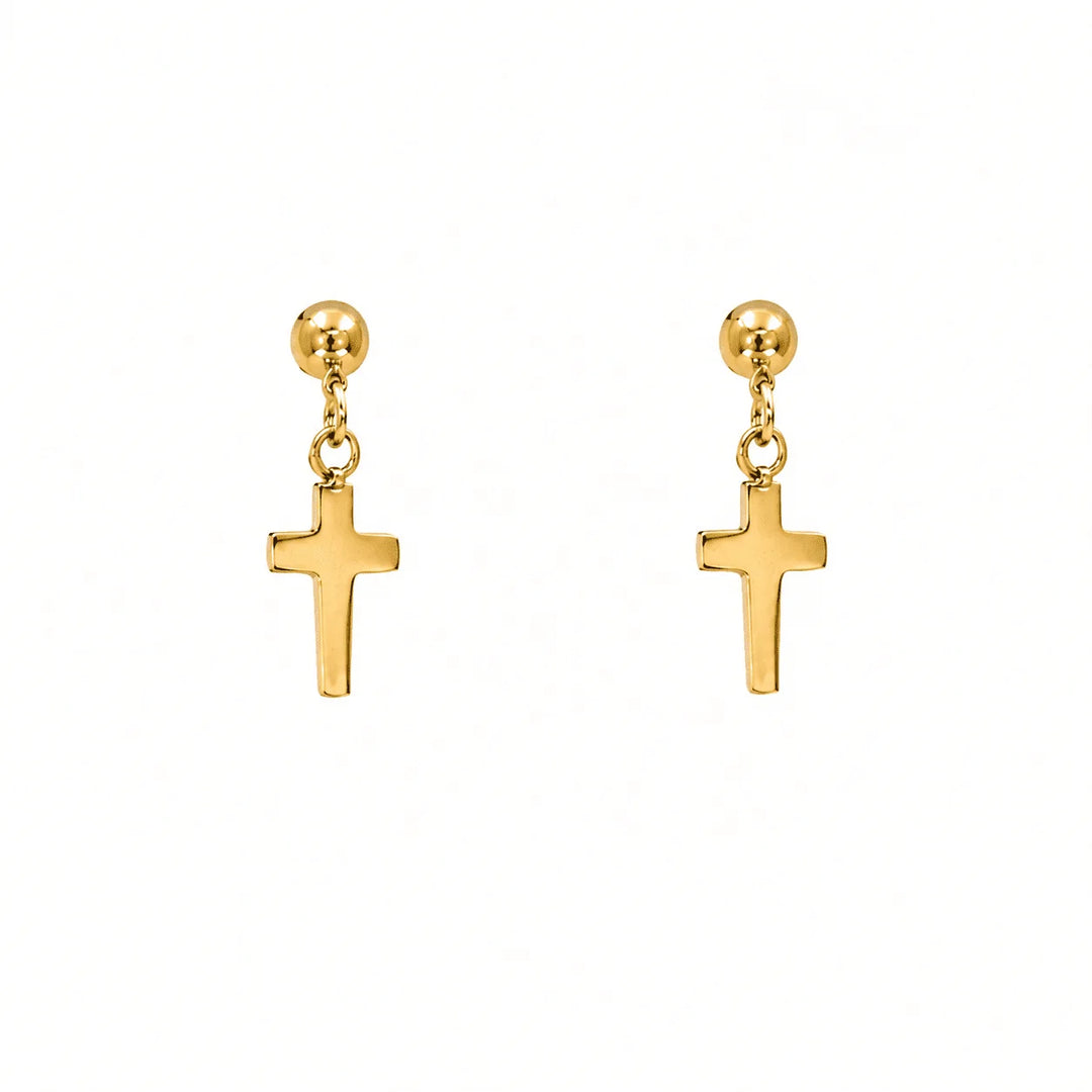 Screwback Stud - Millie Cross Gold