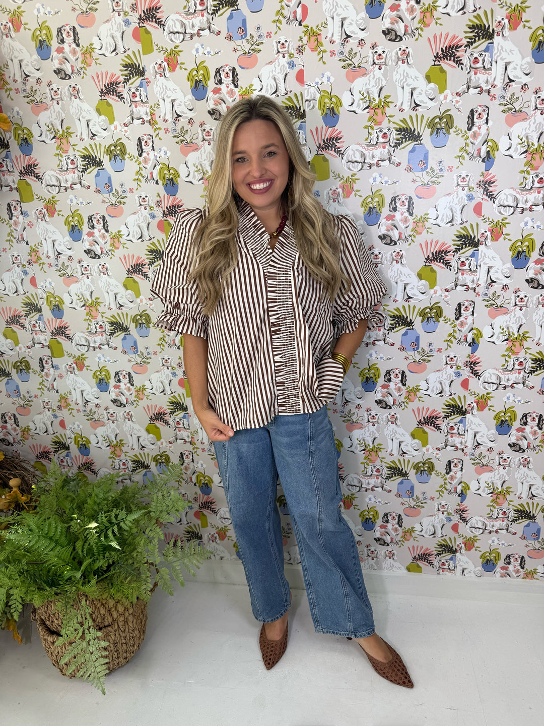 The Chocolate Stripe Top (Plus)