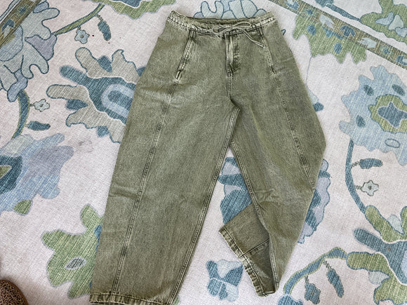 Olive Tie Waist Jeans