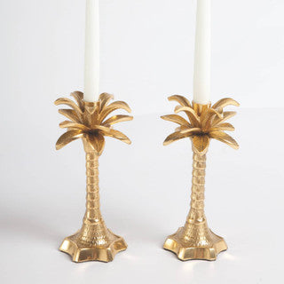 Palm Tree Candlestick Set of Two