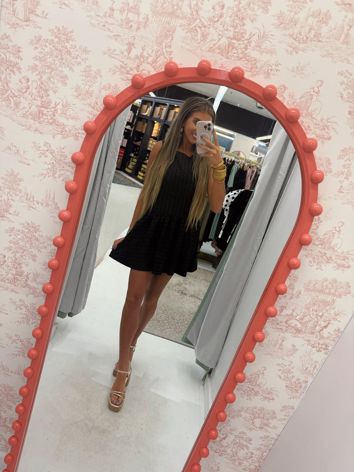 Midnight Swiss Dot Mini Dress