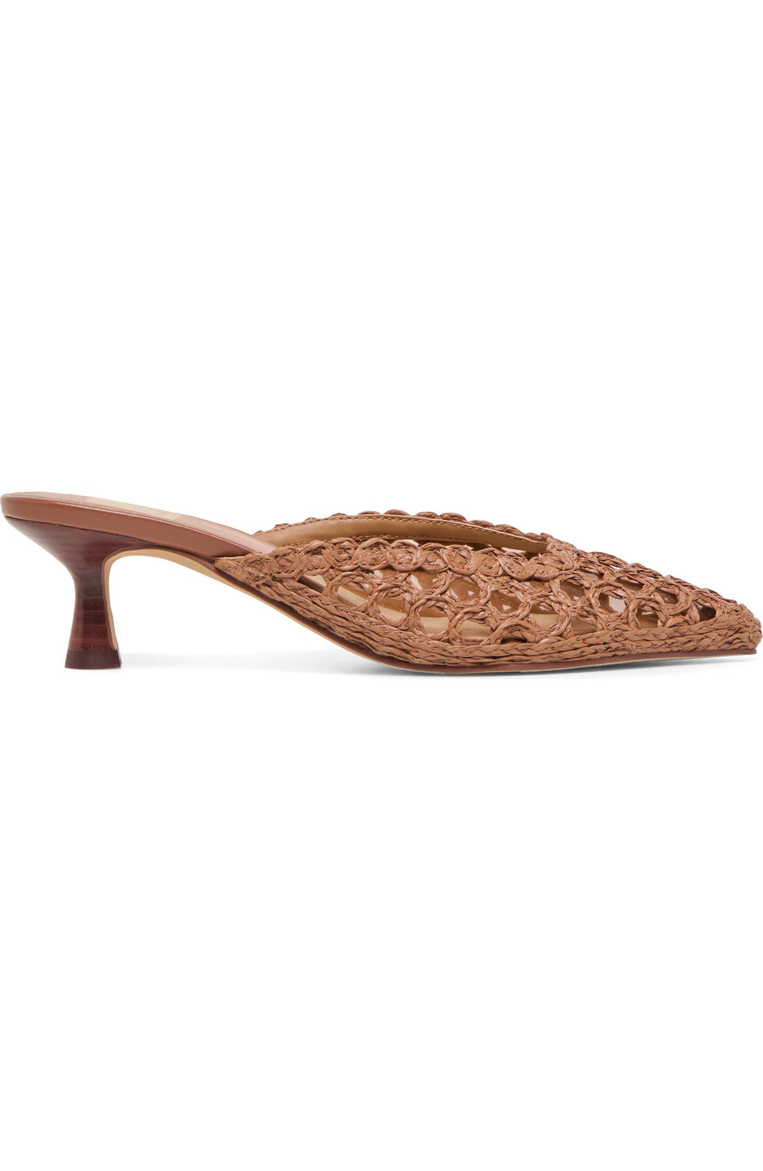 The Cleo Loop Raffia Kitten Heel Mules