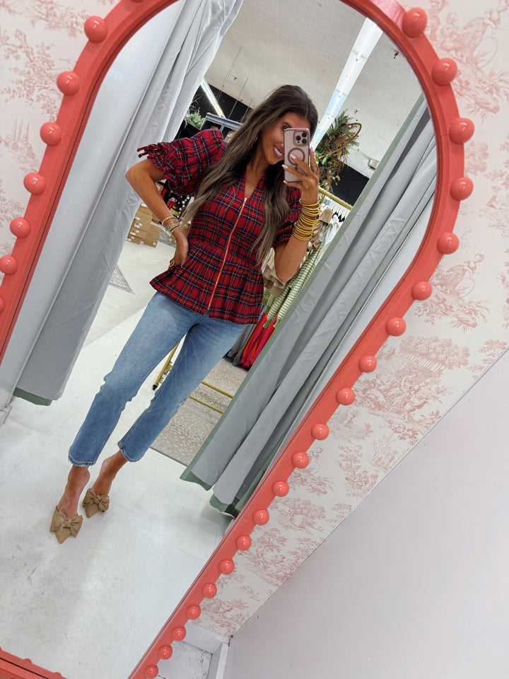Red Plaid Blouse