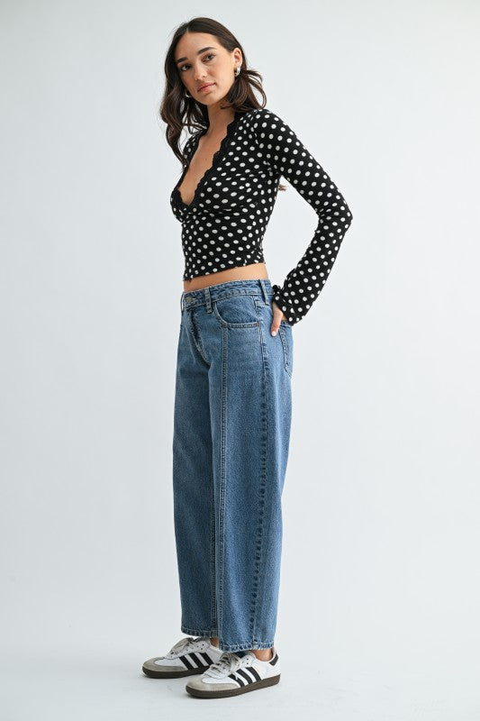 Seamed Barrel Jean | JUST BLACK DENIM