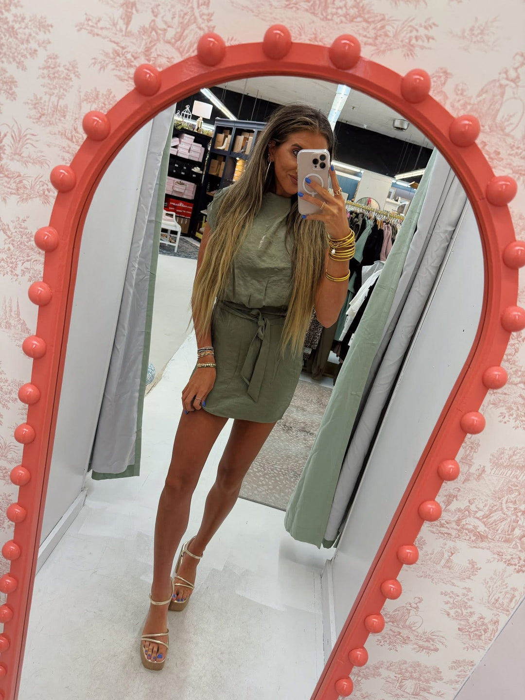 Sage Weekend Tie Dress