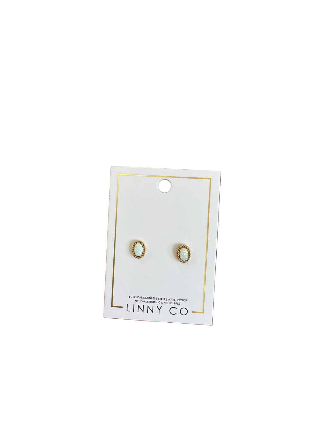 Screwback stud-Luna Opal White