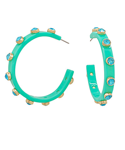 Crystal Accent Hoops