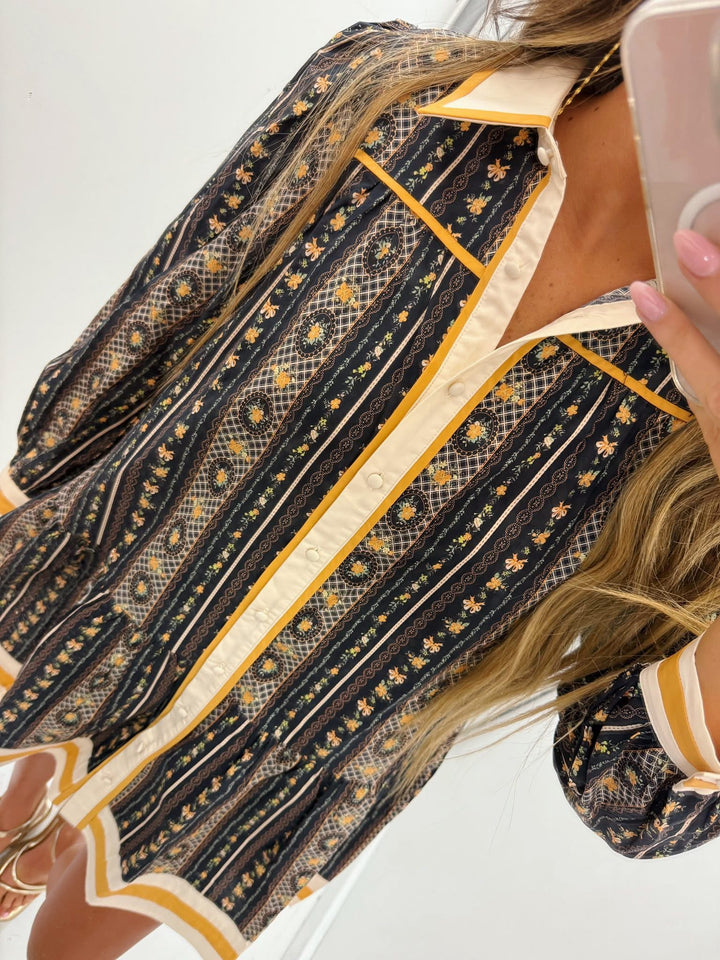 Midnight Heritage Swing Dress