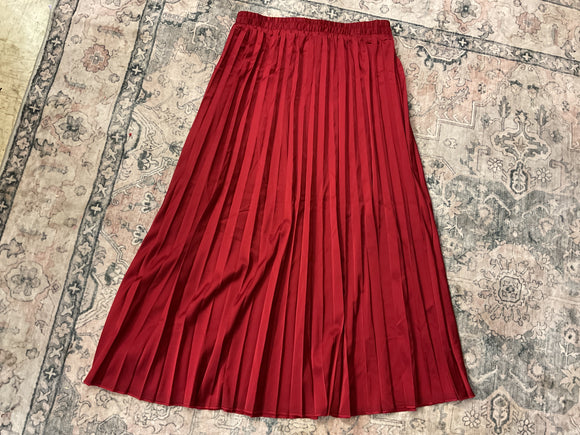 Red Pleated Skirt
