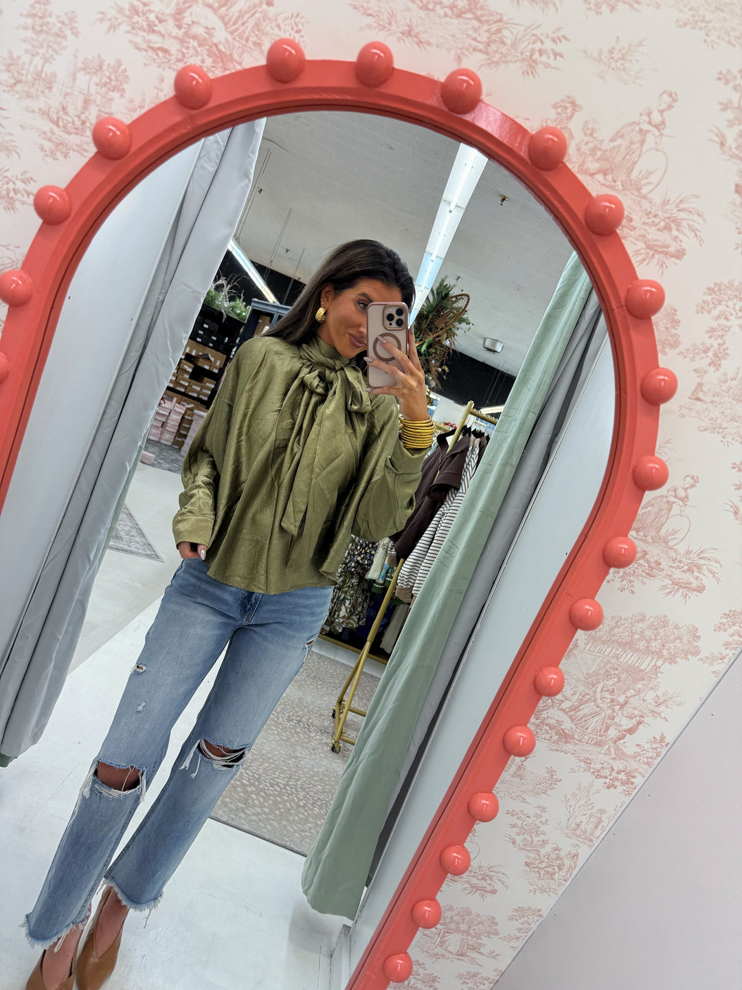 Draped collar blouse