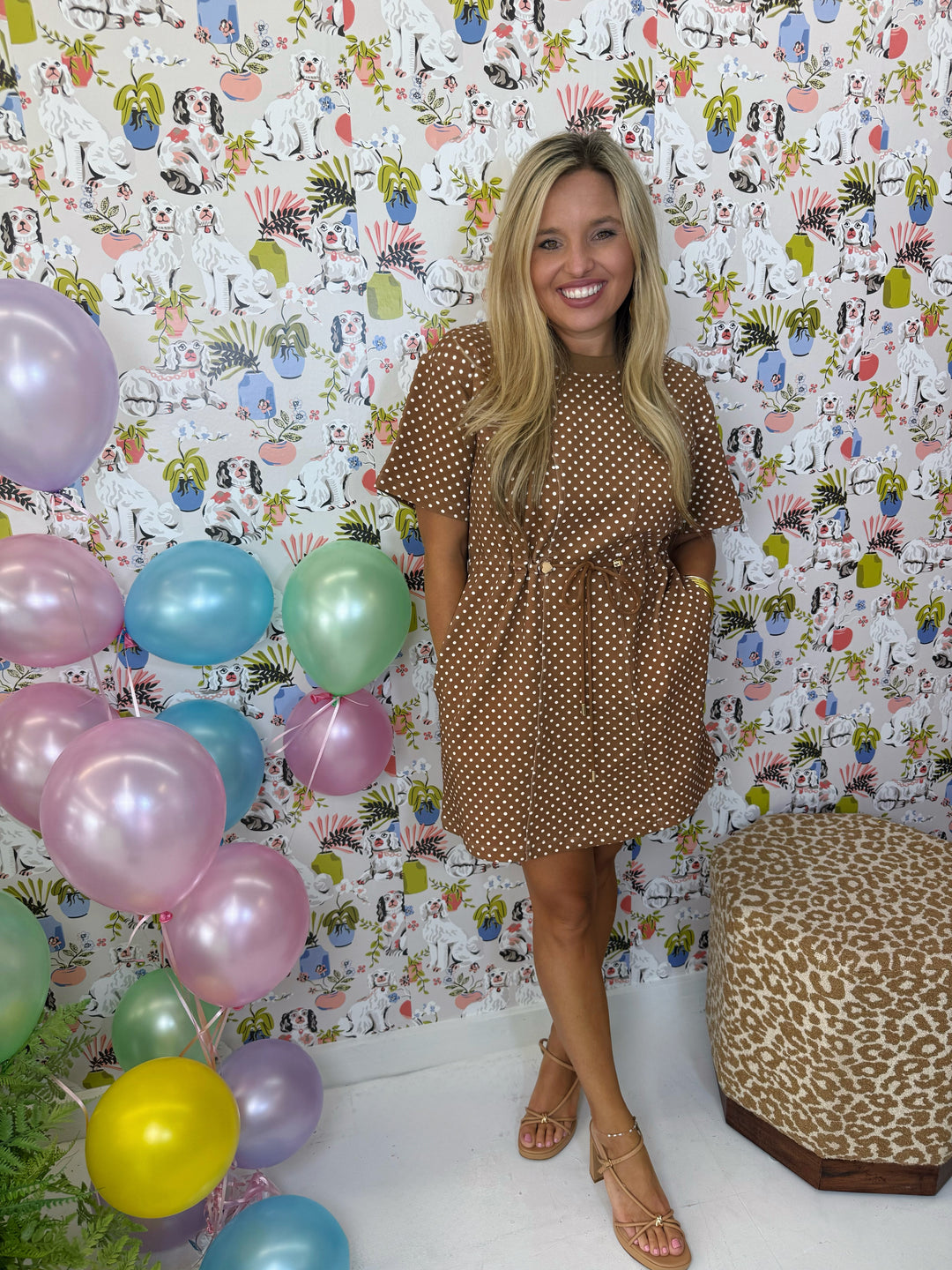 The Caramel Dot Dress