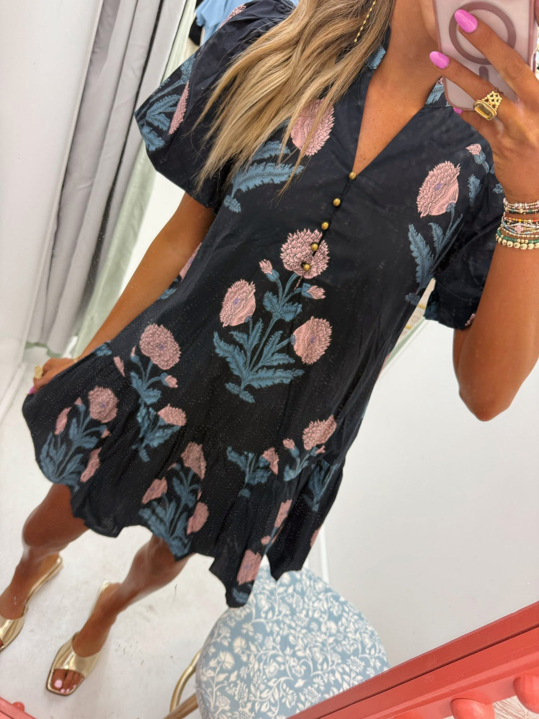 Navy Floral Dress