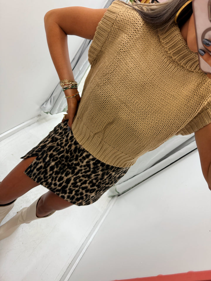 Allison Leopard Mini Skirt