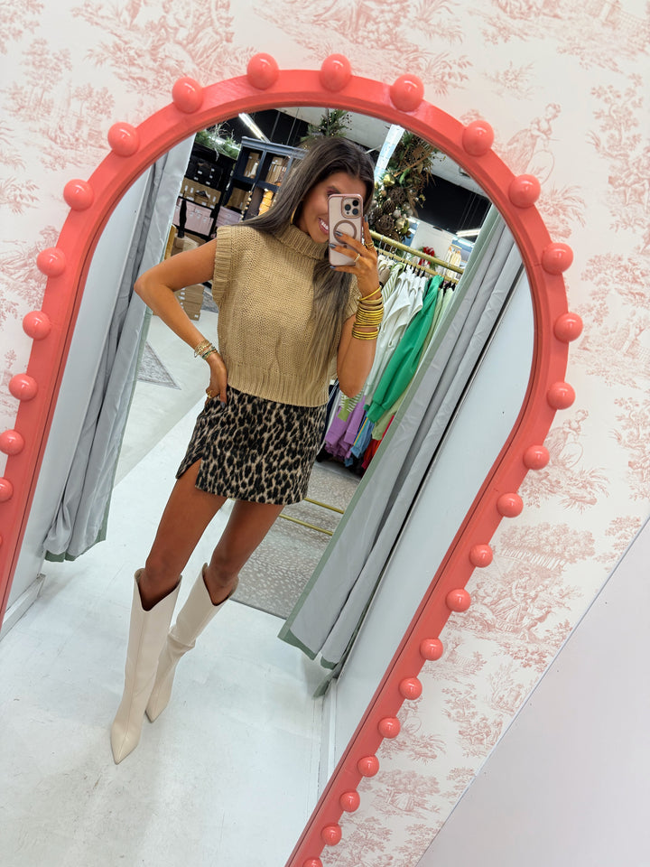Allison Leopard Mini Skirt